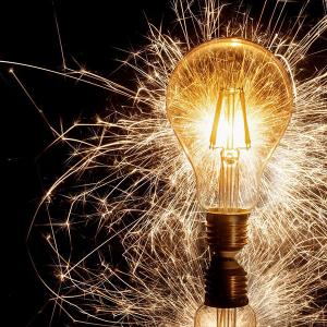 Photo of sparkling light bulb